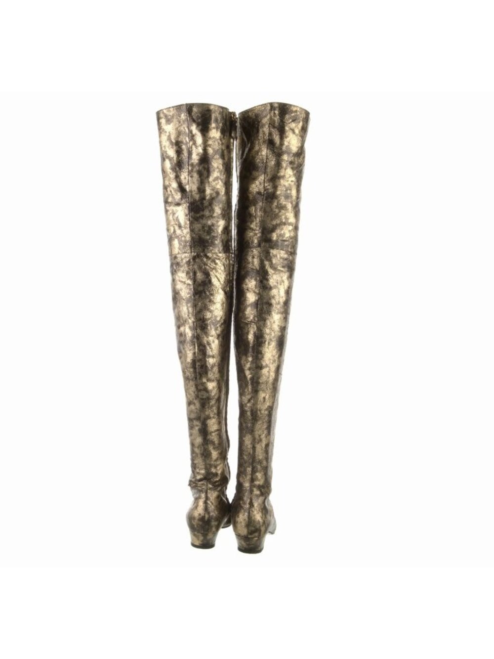 CHANEL Fall 2018 thigh high boots shoes gold 42 US 12 - Picture 6 of 13